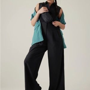 Athleta Brooklyn Wide Leg Jumpsuit 6 Petite Black NEW!